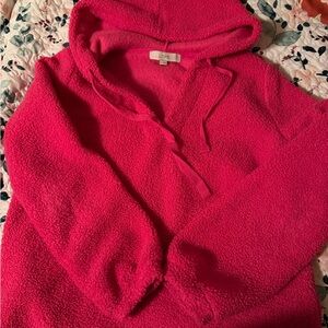 LOFT bright pink Fleece Jacket